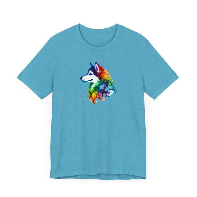 Rainbow Siberian Husky Head T-shirt,Pride Shirt,Dog Lover Top,Rainbow Animals,LGBTQ+ Tee, Husky owner, Sibe gift