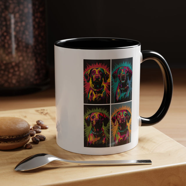 Vizsla Coffee Cup,4-Panel Pop Art Mug,Vizsla Lover,Vizsla Mom,Vizsla Dad,Dog Lover Gift,Vizsla Gift