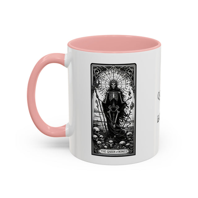 Queen of Bones,Tarot Card Mug,Creepy Cup,Goth Mom Gift,Halloween Cup,Goth Mug,Horror Fan,Trick Or Treat,Spooky Gift,Gothic Art,Skeleton Mug