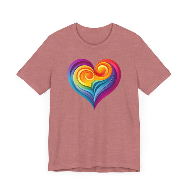 Rainbow Swirl Heart T-shirt, Pride Shirt, LGBTQ+ Ally Tee, Queer
