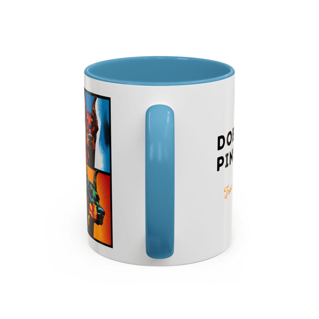 Doberman Pinschers Coffee Cup,4-Panel Pop Art Mug,Doberman Lover,Dobie Mom,Dobe Dad,Dog Lover Gift,Doberman Pinscher Gift