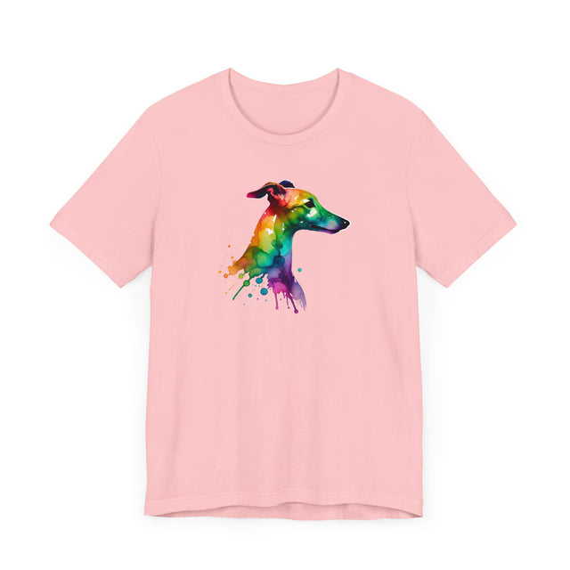 Rainbow Whippet Head T-shirt,Pride Shirt,Dog Lover Top,Rainbow Animals,LGBTQ+ Tee, Whippet owner, Whippet gift