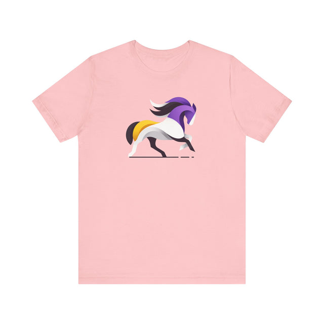 Enby Horse T-shirt,NonBinary Pride Shirt, Non-Binary Top, LGBTQ+ Tee, Modern Art Horse, uNBridled Stallion