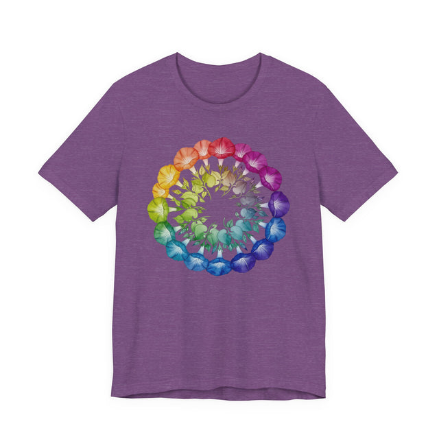 Rainbow Morning Glory Mandala shirt, Flower Shirt,Pride Tee, LGBTQIA, Plant Lover Gift, Gardener T-shirt, Mothers Day Gift, Gift for Her