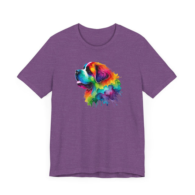 Rainbow St. Bernard Head T-shirt,Pride Shirt,Dog Lover Top,Rainbow Animals,LGBTQ+ Tee, Saint Bernard owner, St Bernard gift
