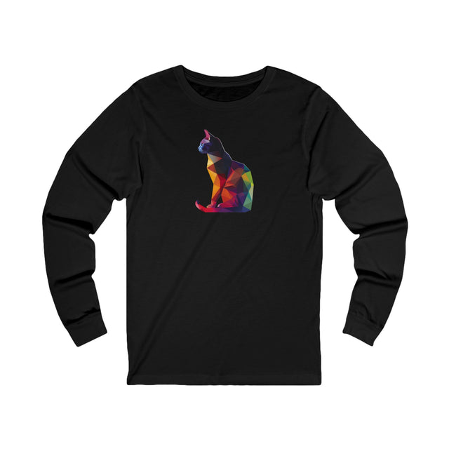 Geometric Rainbow Cat Long Sleeve T-shirt