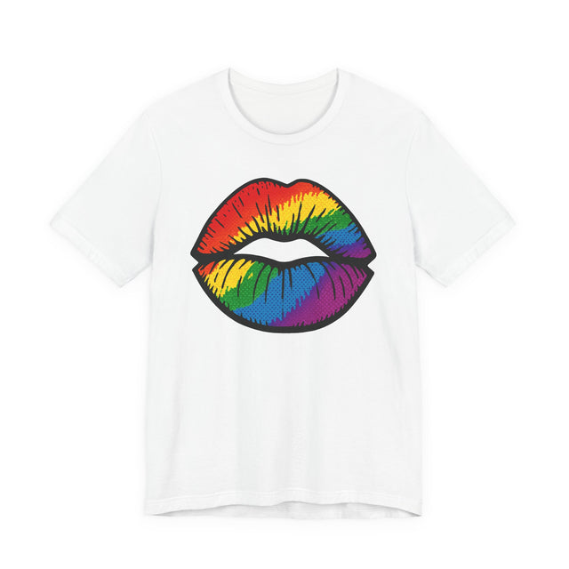 Rainbow Pop-Art Lips T-shirt, Kiss Shirt, Artsy Tee, LGBTQIA, Pride Shirt