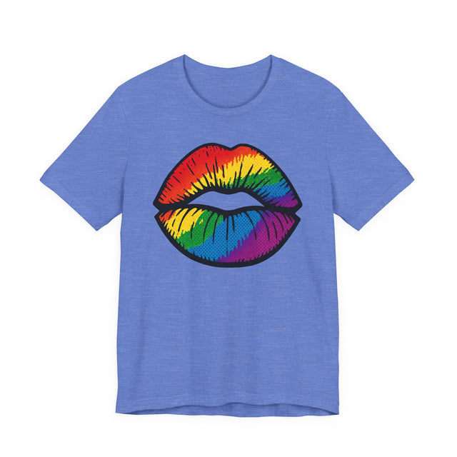 Rainbow Pop-Art Lips T-shirt, Kiss Shirt, Artsy Tee, LGBTQIA, Pride Shirt