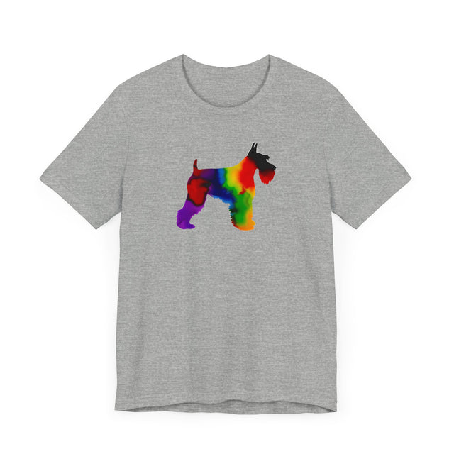 Rainbow Standard Schnauzer T-shirt,Pride Shirt,Dog Lover Top,Rainbow Animals,LGBTQ+ Tee, Schnauzer owner, Schnauzer gift