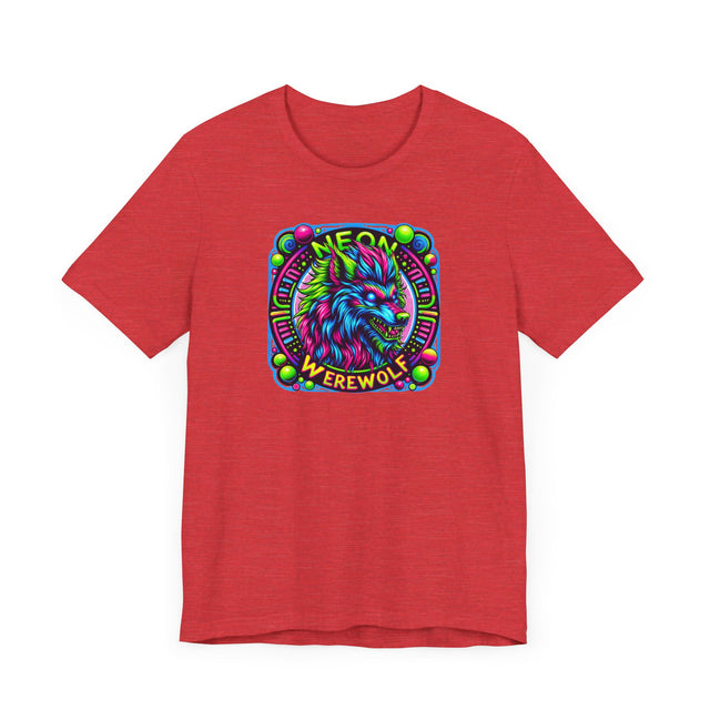 Neon Werewolf Circles T-shirt, Halloween Tee, Neon Goth