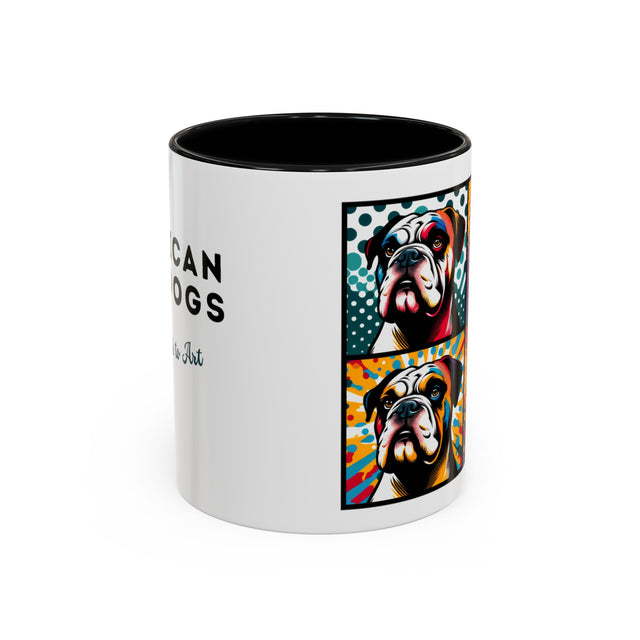 American Bulldog Coffee Mug,4-Panel Pop Art Mug,American Bulldog Lover,Bully Mom,Bully Dad,Sourmug Lover Gift,Bulldogger Gift