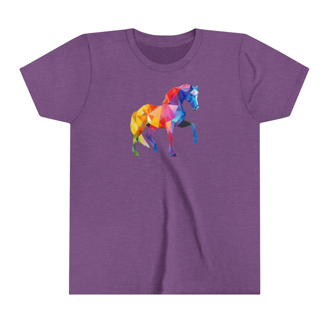 Geometric Rainbow Horse T-shirt,Pride Shirt,Rainbow Animals,Youth Size