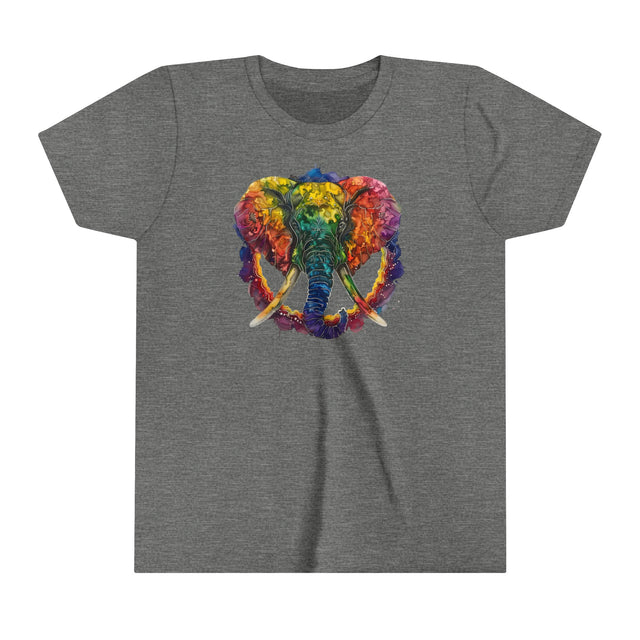 Rainbow Elephant Peace Mandala T-shirt,Pride Shirt,Elephant Lover Top,Rainbow Animals,LGBTQ+ Tee,Queer,Gay,Lesbian,Bisexual,Trans,Youth Size