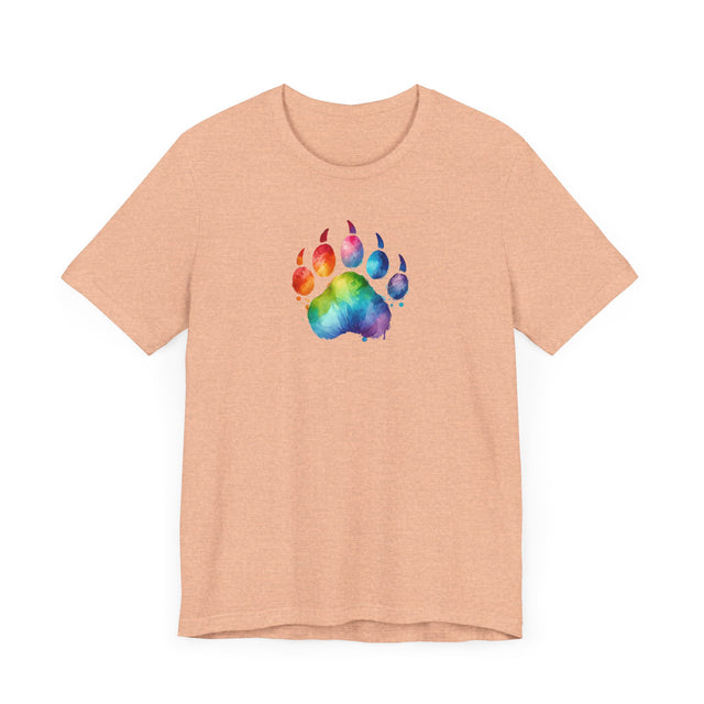 Rainbow Bear Paw Watercolor T-shirt, Pride Shirt, Bear