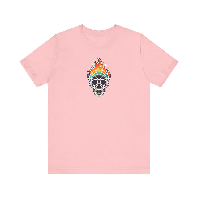 Flaming Rainbow Skull Shirt,Pride T-Shirt,Pride Parade T shirt, LGBTQ+ Tee,Nonbinary,Gay,Lesbian,Bisexual,Trans,BGLT,LBGT,Radical Fairies,Queer Goth