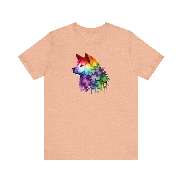 Rainbow Akita Head T-shirt,Pride Shirt,Dog Lover Top,Rainbow Animals,LGBTQ+ Tee, Akita Owner gift