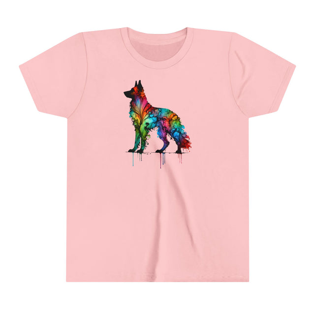 Rainbow German Shepherd Dog T-shirt,Pride Shirt,Dog Lover Top,Rainbow Animals,LGBTQ+ Tee,GSD Owner,Youth Size