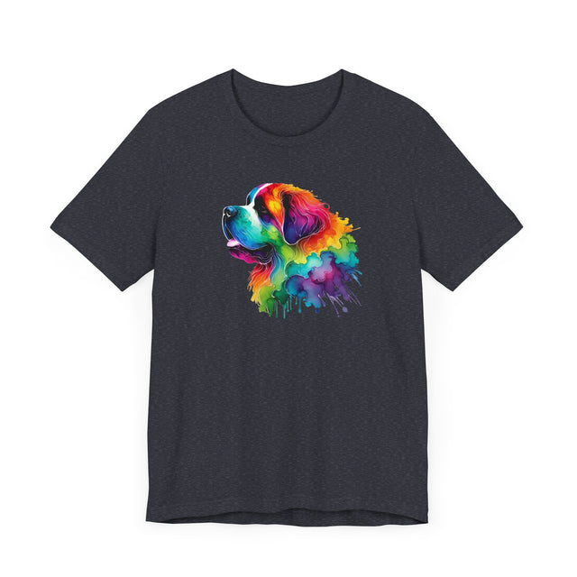 Rainbow St. Bernard Head T-shirt,Pride Shirt,Dog Lover Top,Rainbow Animals,LGBTQ+ Tee, Saint Bernard owner, St Bernard gift