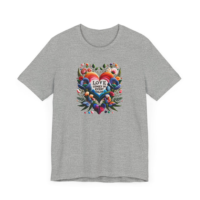 Love Comes in Every Color Heart Shirt, Rainbow Heart T-shirt