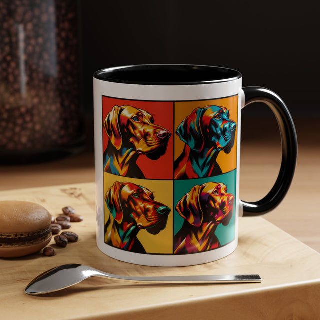 Vizsla Coffee Cup,4-Panel Pop Art Mug,Vizsla Lover,Vizsla Mom,Vizsla Dad,Dog Lover Gift,Vizsla Gift