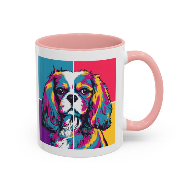 Cavalier King Charles Spaniel Coffee Cup,4-Panel Pop Art Mug,Cav Lover,Cav Spaniel Mom,Cav Dad,Dog Lover Gift,Cavalier King Charles Spaniel Gift