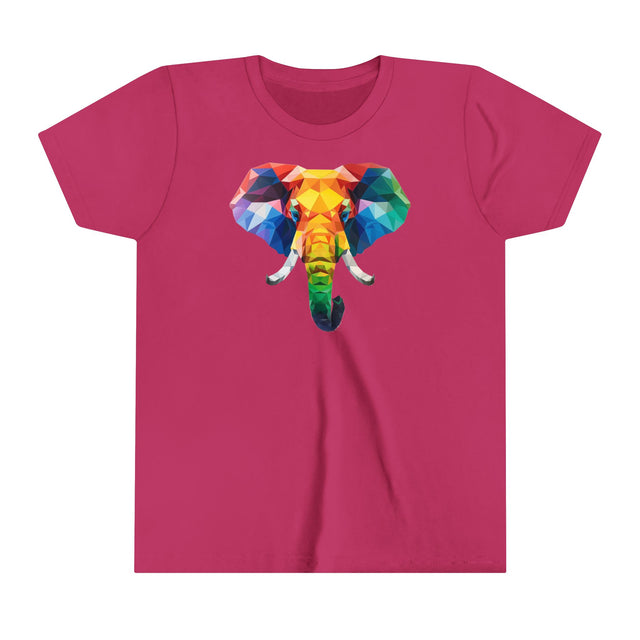 Geometric Rainbow Elephant T-shirt,Pride Shirt,Elephant Lover Top,Rainbow Animals,LGBTQ+ Tee,Queer,Gay,Lesbian,Bisexual,Trans,Youth Size