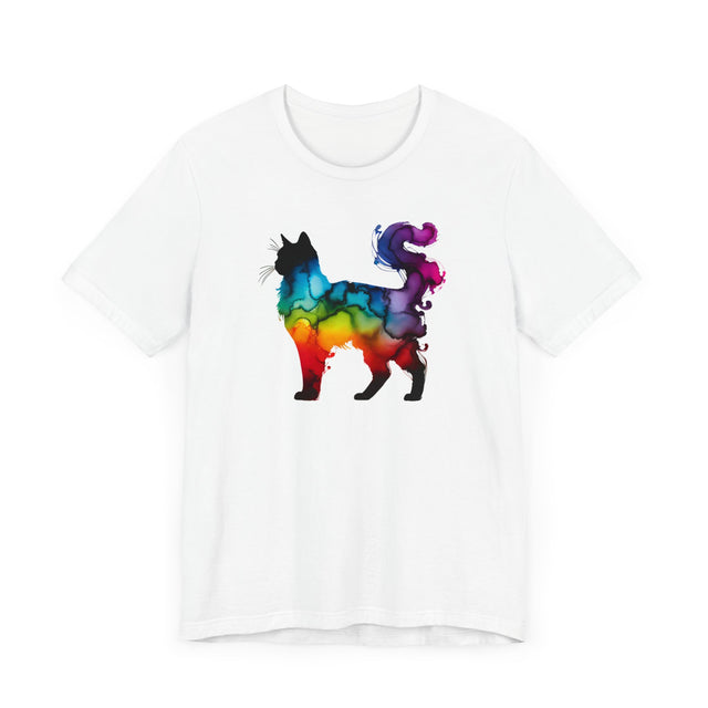 Rainbow Fluffy Cat T-shirt,Pride Shirt,Cat Lover Top,Rainbow Animals,LGBTQ+ Tee,Feline,Kitten,Kitty