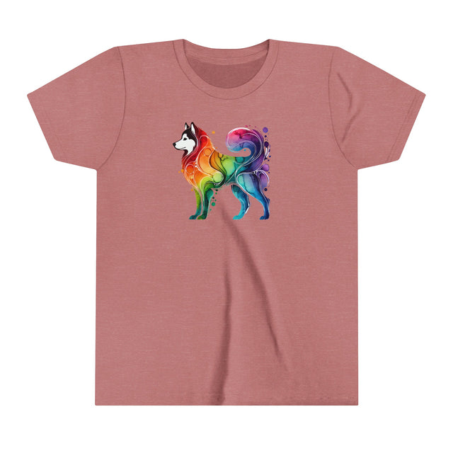 Rainbow Siberian Husky T-shirt,Pride Shirt,Dog Lover Top,Rainbow Animals,LGBTQ+ Tee,Husky Owner,Youth Size