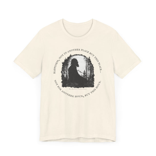 Happiness, not in another place but this place… Tee, Walt Whitman T-shirt, Poetry T-shirt, Queer Ancestors Shirt