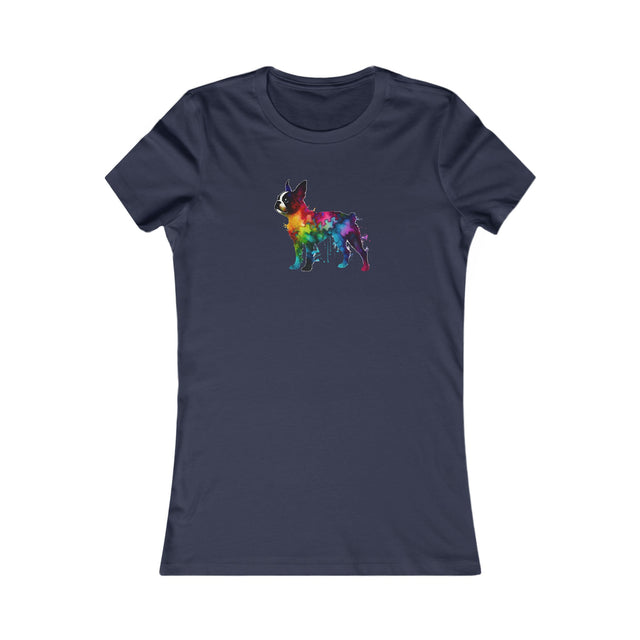 Rainbow Boston Terrier T-shirt,Pride Shirt,Dog Lover Top,Rainbow Animals,LGBTQ+ Tee,Boston Terrier Owner,Women's Favorite Tee