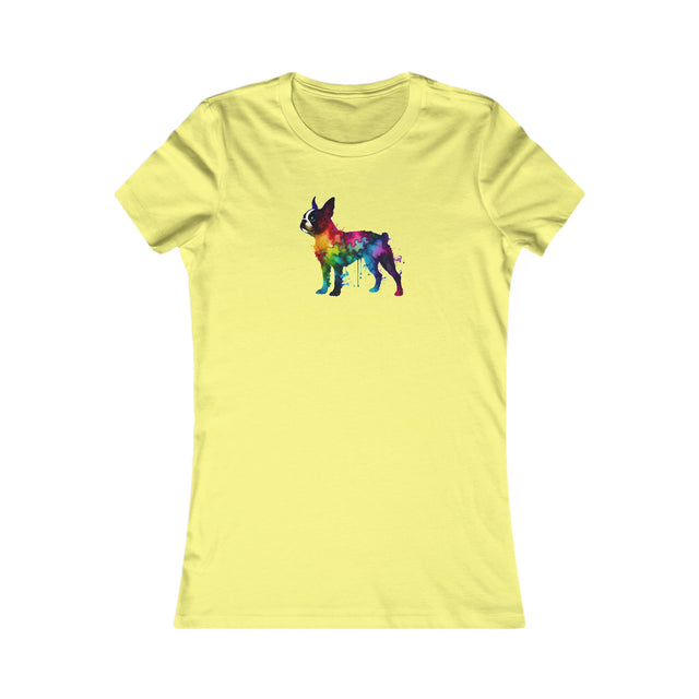 Rainbow Boston Terrier T-shirt,Pride Shirt,Dog Lover Top,Rainbow Animals,LGBTQ+ Tee,Boston Terrier Owner,Women's Favorite Tee