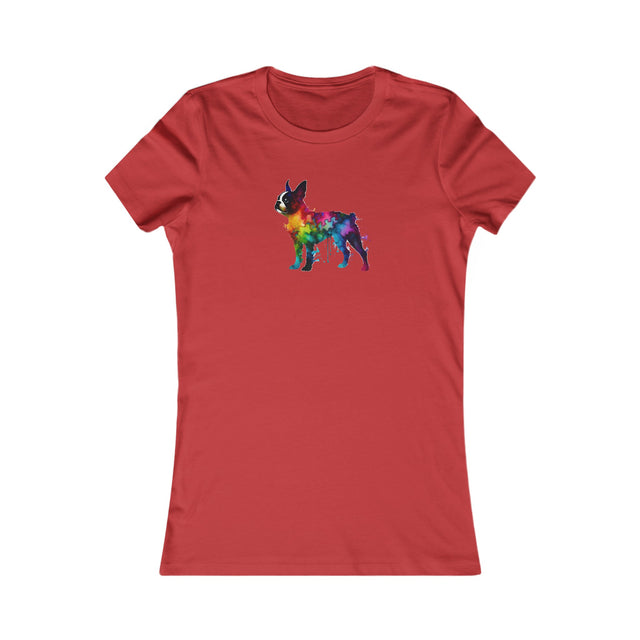 Rainbow Boston Terrier T-shirt,Pride Shirt,Dog Lover Top,Rainbow Animals,LGBTQ+ Tee,Boston Terrier Owner,Women's Favorite Tee
