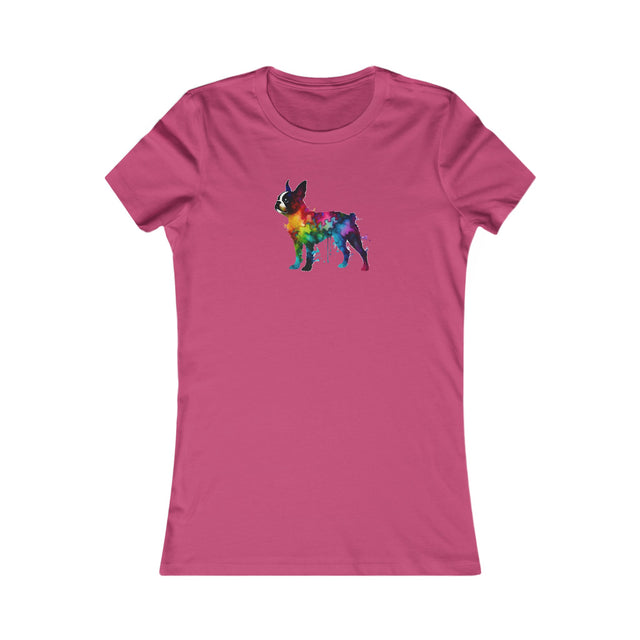 Rainbow Boston Terrier T-shirt,Pride Shirt,Dog Lover Top,Rainbow Animals,LGBTQ+ Tee,Boston Terrier Owner,Women's Favorite Tee