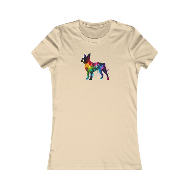Rainbow Boston Terrier T-shirt,Pride Shirt,Dog Lover Top,Rainbow Animals,LGBTQ+ Tee,Boston Terrier Owner,Women's Favorite Tee