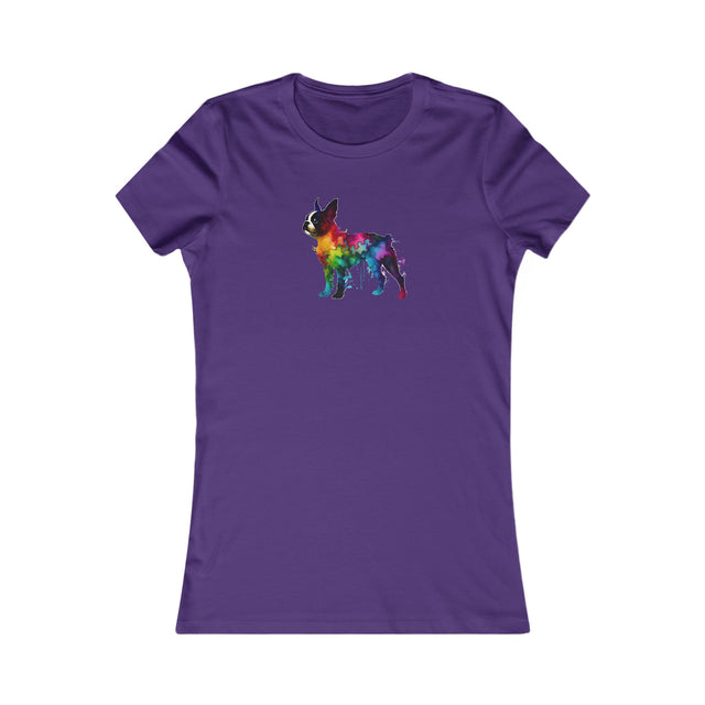 Rainbow Boston Terrier T-shirt,Pride Shirt,Dog Lover Top,Rainbow Animals,LGBTQ+ Tee,Boston Terrier Owner,Women's Favorite Tee