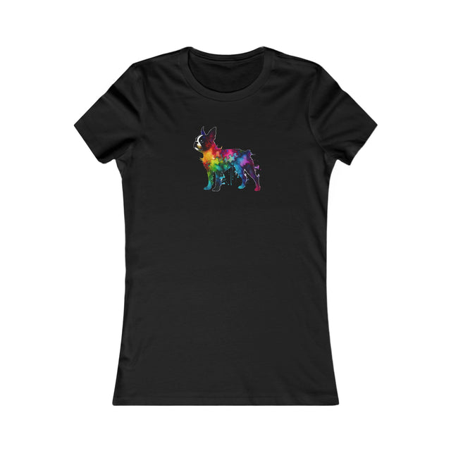 Rainbow Boston Terrier T-shirt,Pride Shirt,Dog Lover Top,Rainbow Animals,LGBTQ+ Tee,Boston Terrier Owner,Women's Favorite Tee