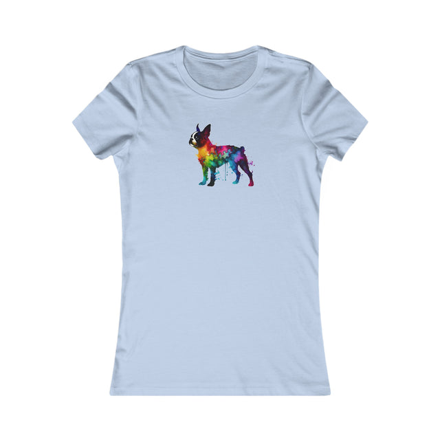 Rainbow Boston Terrier T-shirt,Pride Shirt,Dog Lover Top,Rainbow Animals,LGBTQ+ Tee,Boston Terrier Owner,Women's Favorite Tee