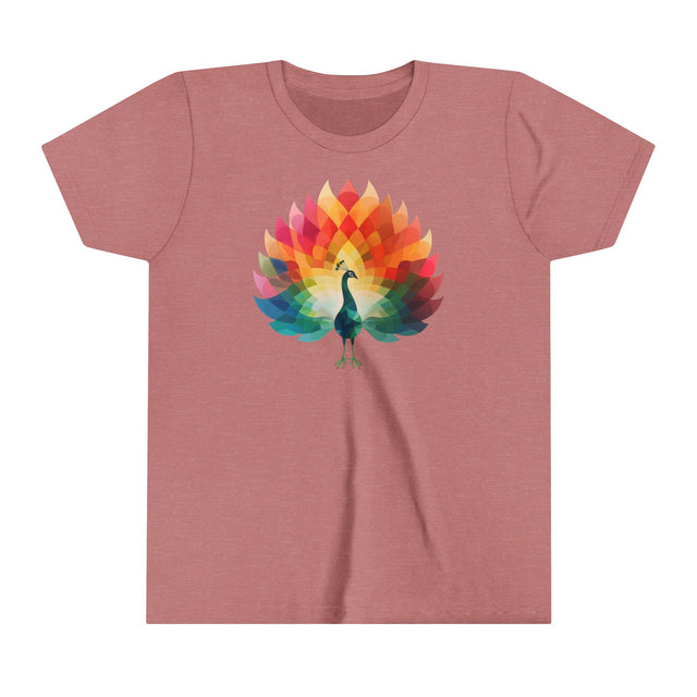 Rainbow Peacock T-shirt, Kids size, Youth Size