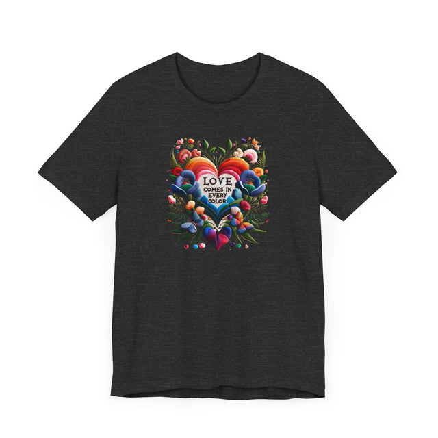 Love Comes in Every Color Heart Shirt, Rainbow Heart T-shirt
