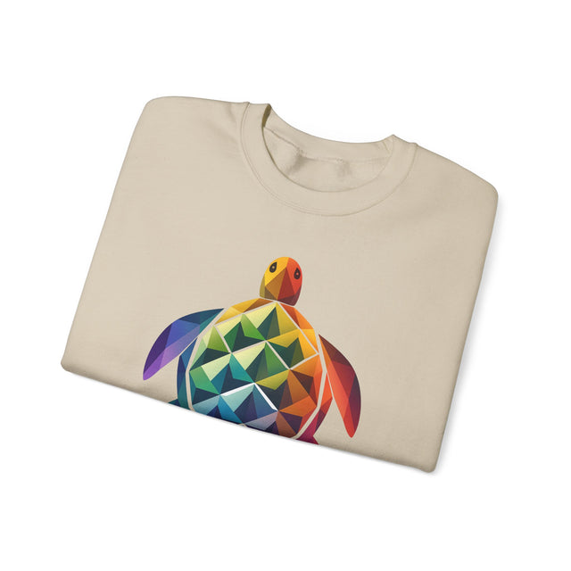 Geometric Rainbow Sea Turtle Sweatshirt, Turtle Lover Gift