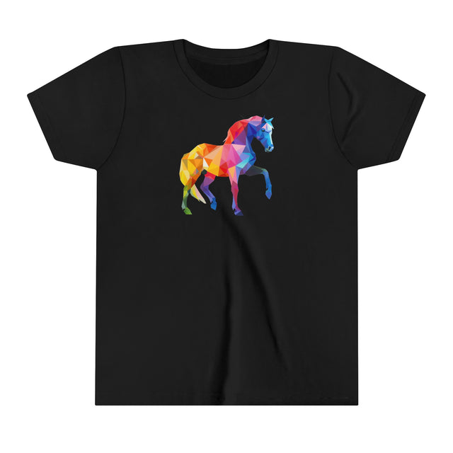 Geometric Rainbow Horse T-shirt,Pride Shirt,Rainbow Animals,Youth Size