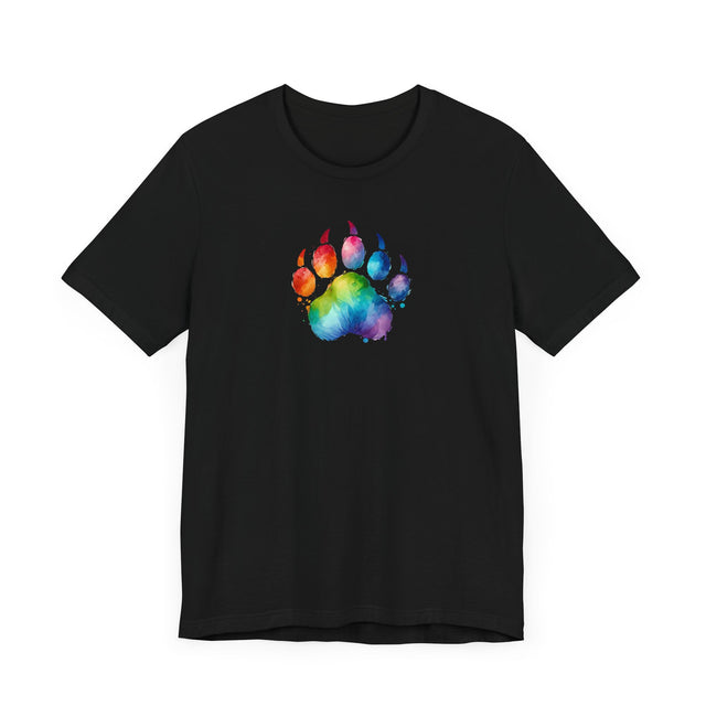 Rainbow Bear Paw Watercolor T-shirt, Pride Shirt, Bear