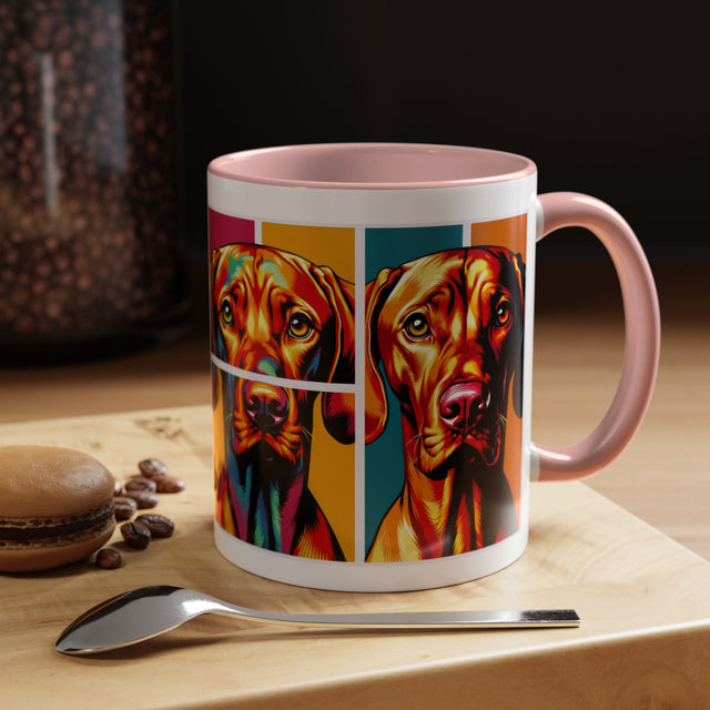 Vizsla Coffee Cup,4-Panel Pop Art Mug,Vizsla Lover,Vizsla Mom,Vizsla Dad,Dog Lover Gift,Vizsla Gift