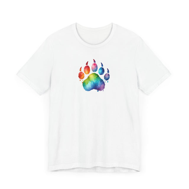 Rainbow Bear Paw Watercolor T-shirt, Pride Shirt, Bear
