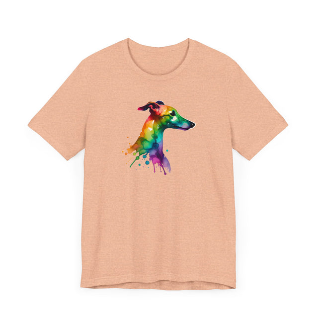 Rainbow Whippet Head T-shirt,Pride Shirt,Dog Lover Top,Rainbow Animals,LGBTQ+ Tee, Whippet owner, Whippet gift
