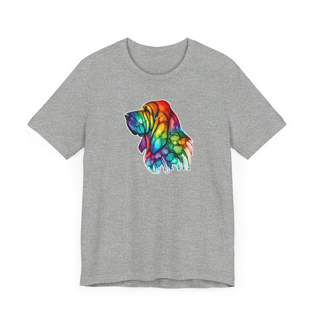 Rainbow Bloodhound Head T-shirt,Pride Shirt,Dog Lover Top,Rainbow Animals,LGBTQ+ Tee, Bloodhound Owner gift