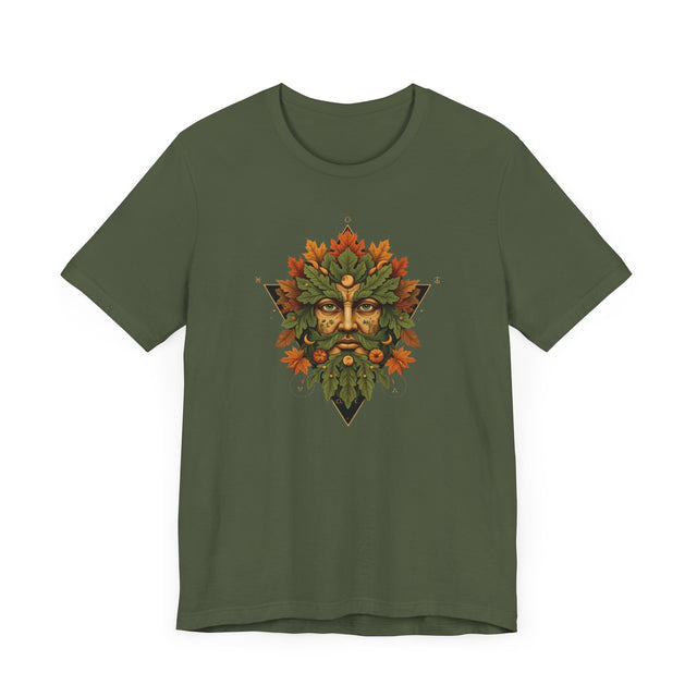 Green Man Fall Triangle Tee, Autumn T-shirt
