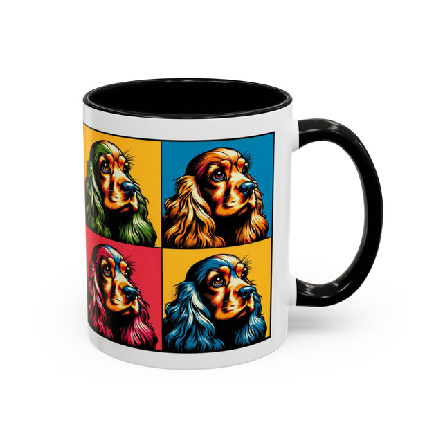 Cocker Spaniels Coffee Cup,4-Panel Pop Art Mug,Cocker Lover,Cocker Mom,Cocker Dad,Dog Lover Gift,Cocker Spaniel Gift