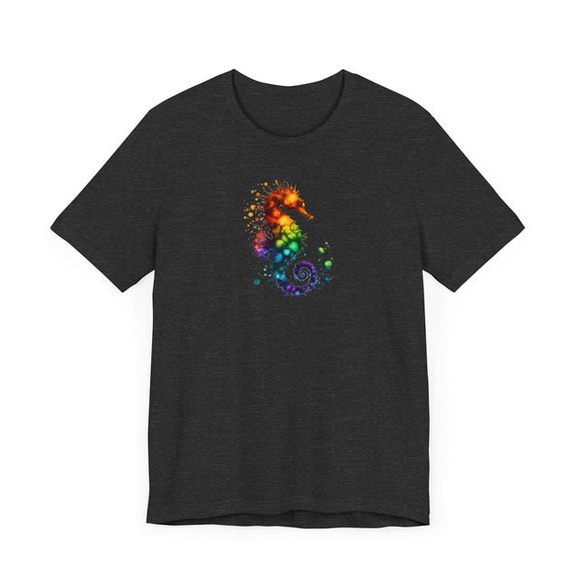 Rainbow Seahorse Alcohol Ink,Sea life lover,Ocean Life,Nautical,Pride Shirt,LGBTQ+ Tee