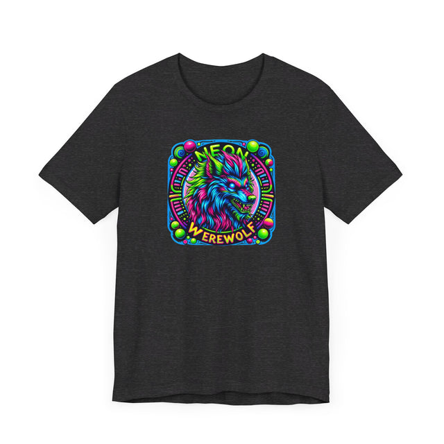 Neon Werewolf Circles T-shirt, Halloween Tee, Neon Goth